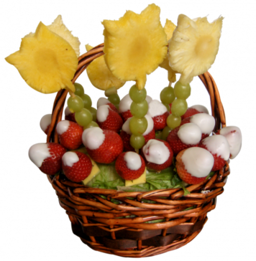 Cesta decorada con frutas