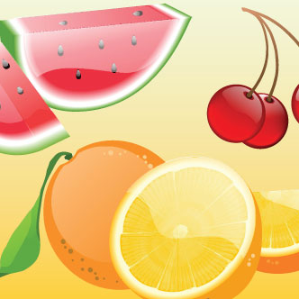 vector de frutas estilo glossy